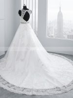 Lace Wedding Dress with Cutout Back,A-line Bridal Gown,11701