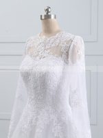 Lace Wedding Dress with High Neck,Long Sleeves Bridal Dress,11691
