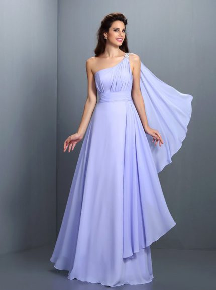 Lavender Bridesmaid Dresses,One Shoulder Bridesmaid Dress,11421