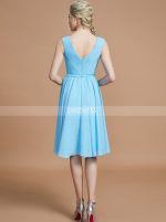 Light Blue Short Bridesmaid Dresses,Chiffon Knee Length Bridesmaid Dress,11340