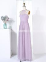 Lilac Halter Bridesmaid Dresses,Tulle Long Bridesmaid Dress,11321