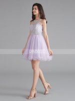 Lilac Homecoming Dresses,Tulle Sweet 16 Dress,12068