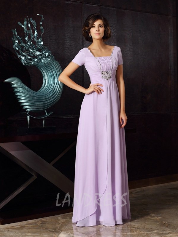 Lilac Mother of the Bride Dresses with Short Sleeves,Modest Mother Dress,11749