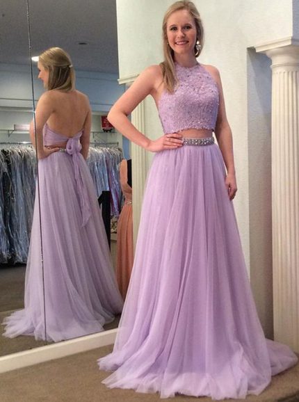 Lilac Prom Dresses,Tulle Prom Dress for Teens,Elegant Prom Dress,11215