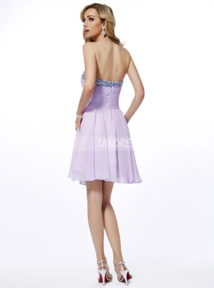 Lilac Sweetheart Cocktail Dress,Chiffon Homecoming Dress for Teens,11427