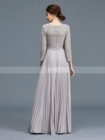 Long Mother of the Bride Dresses with Sleeves,Silver Mother Dress,11775