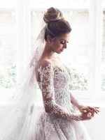 Luxurious Bridal Gown with Sleeves,Elegant Wedding Dress,12260