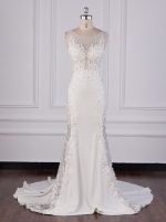 Luxurious Mermaid Wedding Dress,Illusion Wedding Dress,12090
