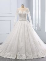 Luxury Wedding Dress with Long Sleeves,A-line Wedding Dress,11689
