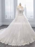 Luxury Wedding Dress with Long Sleeves,A-line Wedding Dress,11689