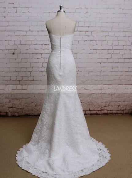 Mermaid Lace Overlay Wedding Dresses,Sweetheart Wedding Dress,11620