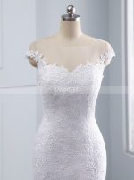 Mermaid Wedding Dresses,Bridal Dress with Cap Sleeves,11680
