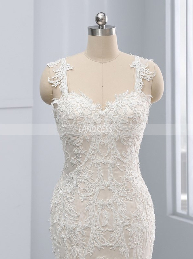 Mermaid Wedding Dresses,Illusion Bridal Dress,11723