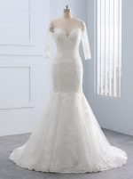 Mermaid Wedding Dresses with 3/4 Length Sleeves,Lace Wedding Dress,11681
