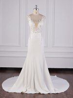 Mermaid Wedding Dress with Cutout Back,High Quality Bridal Dress,12093
