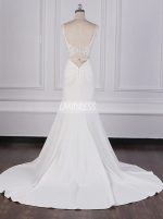 Mermaid Wedding Dress with Cutout Back,High Quality Bridal Dress,12093