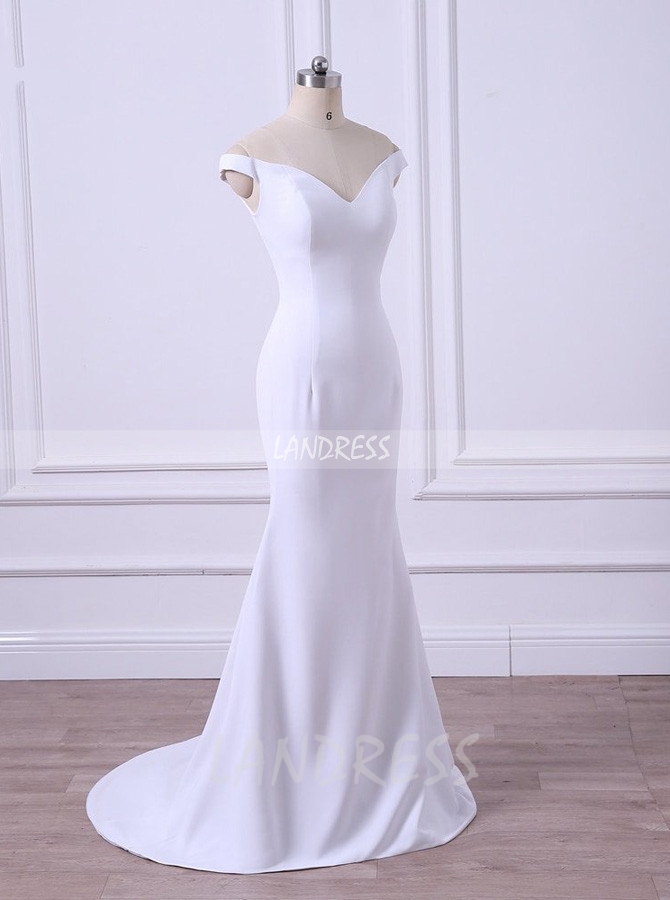 Modest Wedding Dresses,Off the Shoulder Bridesmaid Dresses,11683