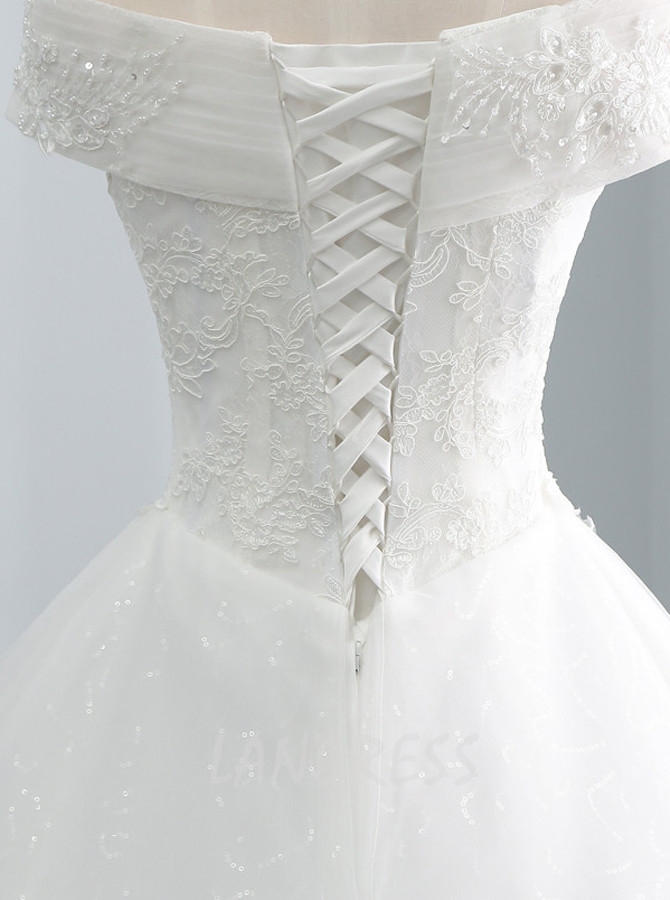 Off the Shoulder Bridal Dresses,Floor Length Wedding Dress,11315