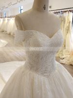 Off the Shoulder Bridal Gown,Princess Lace Wedding Gown,11559