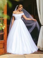 Off the Shoulder Wedding Dresses,Modest Bridal Dress,Tulle Wedding Dress,11302