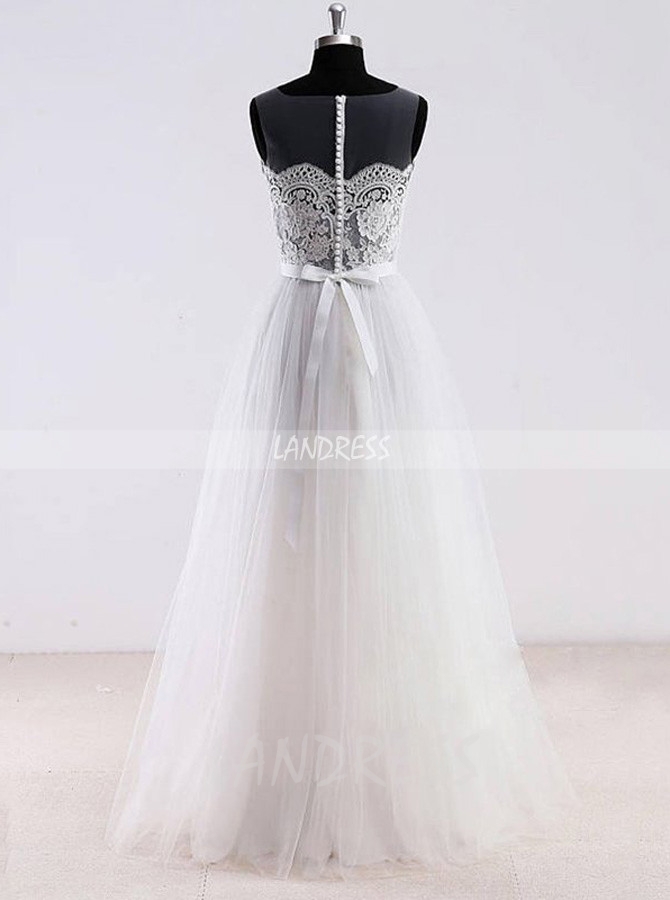 Outdoor Wedding Dresses,Floor Length Tulle Bridal Dress,11696