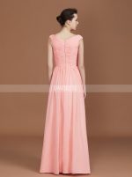 Peach Bridesmaid Dresses,Ruched Chiffon Bridesmaid Dress,11329