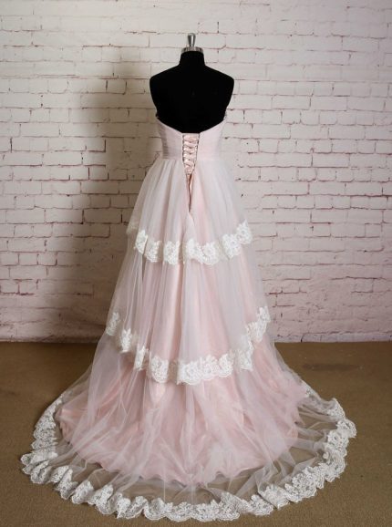 Pink Layered Wedding Dresses,Princess Wedding Dress,11627