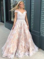 Princess Lace Prom Dresses,Floor Length Prom Dresses,11260