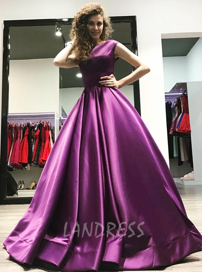 Purple Ball Gown Prom Dresses,Satin Prom Dress,Sweet 16 Dress,11210