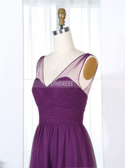 Purple Bridesmaid Dresses,Tulle Bridesmaid Dresses,Long Bridesmaid Dress,11351