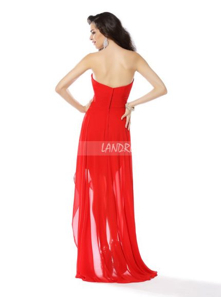 Red High Low Homecoming Dresses,Chiffon Short Prom Dress,11440