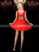 Red Homecoming Dress with Cutout Back,Chiffon Short Cocktail Dress,11543