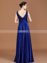 Royal Blue A-line Bridesmaid Dresses,Satin Asymmetrical Bridesmaid Dress,11345