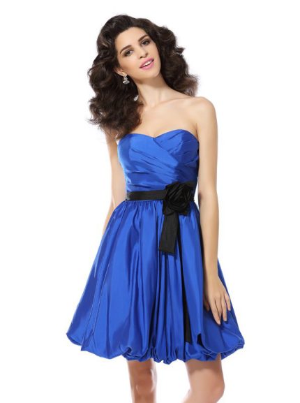 Royal Blue A-line Homecoming Dresses,Strapless Cocktail Dress,11520