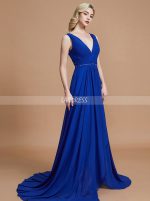 Royal Blue Bridesmaid Dresses,High Low Bridesmaid Dress,Chiffon Bridesmaid Dress,11366