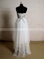 Ruffled Floor Length Wedding Dresses,Strapless Beach Wedding Dress,11619