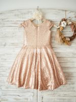 Sequined Flower Girl Dresses,Sparkly Birthday Party Dress,11831