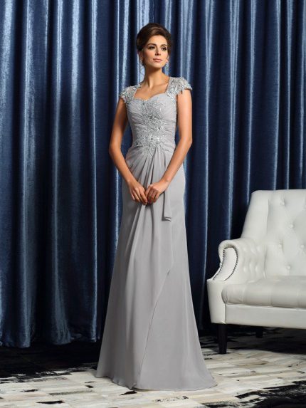 Silver Mother of the Bride Dresses,Chiffon Elegant Mother Dress,11732