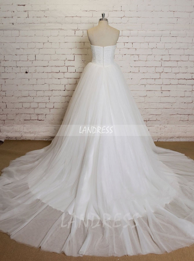 Simple Ball Gown Wedding Dresses,Strapless Wedding Gowns,11628
