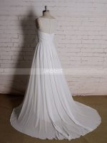 Simple Beach Wedding Dresses,Pleated Chiffon Summer Wedding Dress,11621