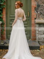 Simple Outdoor Wedding Dresses,Tulle and Lace Garden Bridal Dress,12182