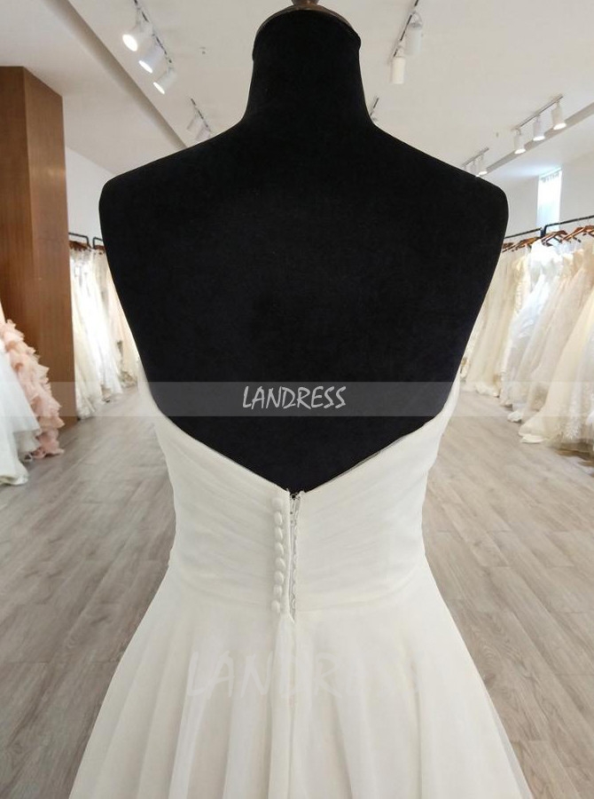 Simple Strapless Wedding Dresses,Ivory Wedding Dress,11566