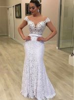 2 in 1 Lace Wedding Dress with Removable Skirt,12282