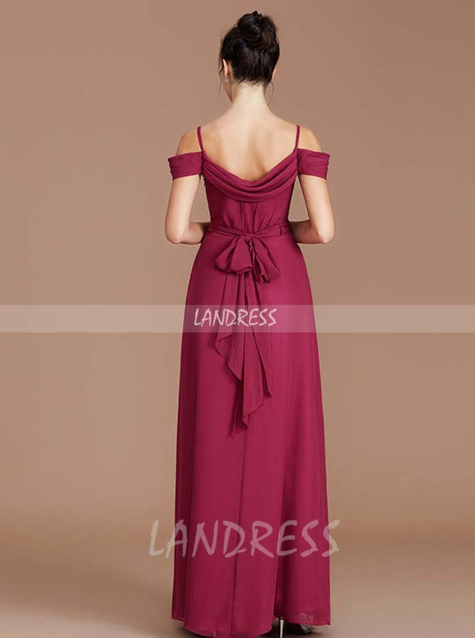 Spaghetti Straps Bridesmaid Dresses,Elegant Long Bridesmaid Dress,11337