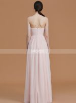 Spaghetti Straps Chiffon Long Bridesmaid Dresses,Simple V-neck Bridesmaid Dress,11341