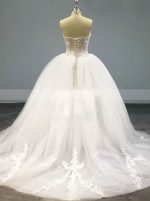 Strapless Ball Gown Wedding Dress,Illusion Wedding Dress,12106