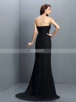 Strapless Black Bridesmaid Dresses,Long Fall Bridesmaid Dress,11373