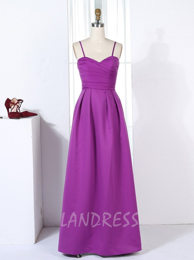 Strapless Bridesmaid Dresses,Satin Floor Length Bridesmaid Dress,11317