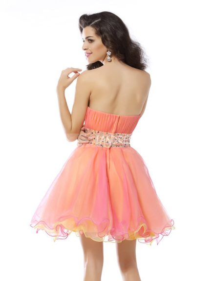 Strapless Homecoming Dresses,Layered Sweet 16 Dress,11446