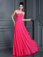 Strapless HotPink Bridesmaid Dresses,Chiffon Elegant Bridesmaid Dress,11375